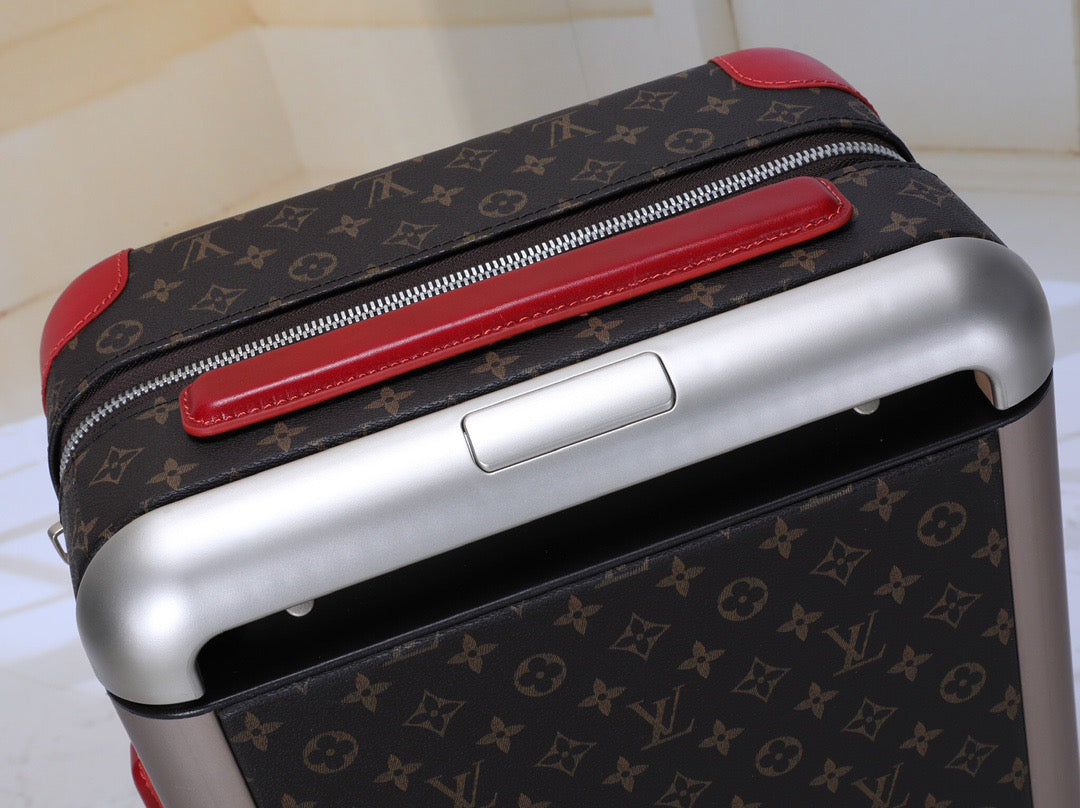 Louis Vuitton Horizon 55 Monogram Suitcase Brown Hot Pink Leather