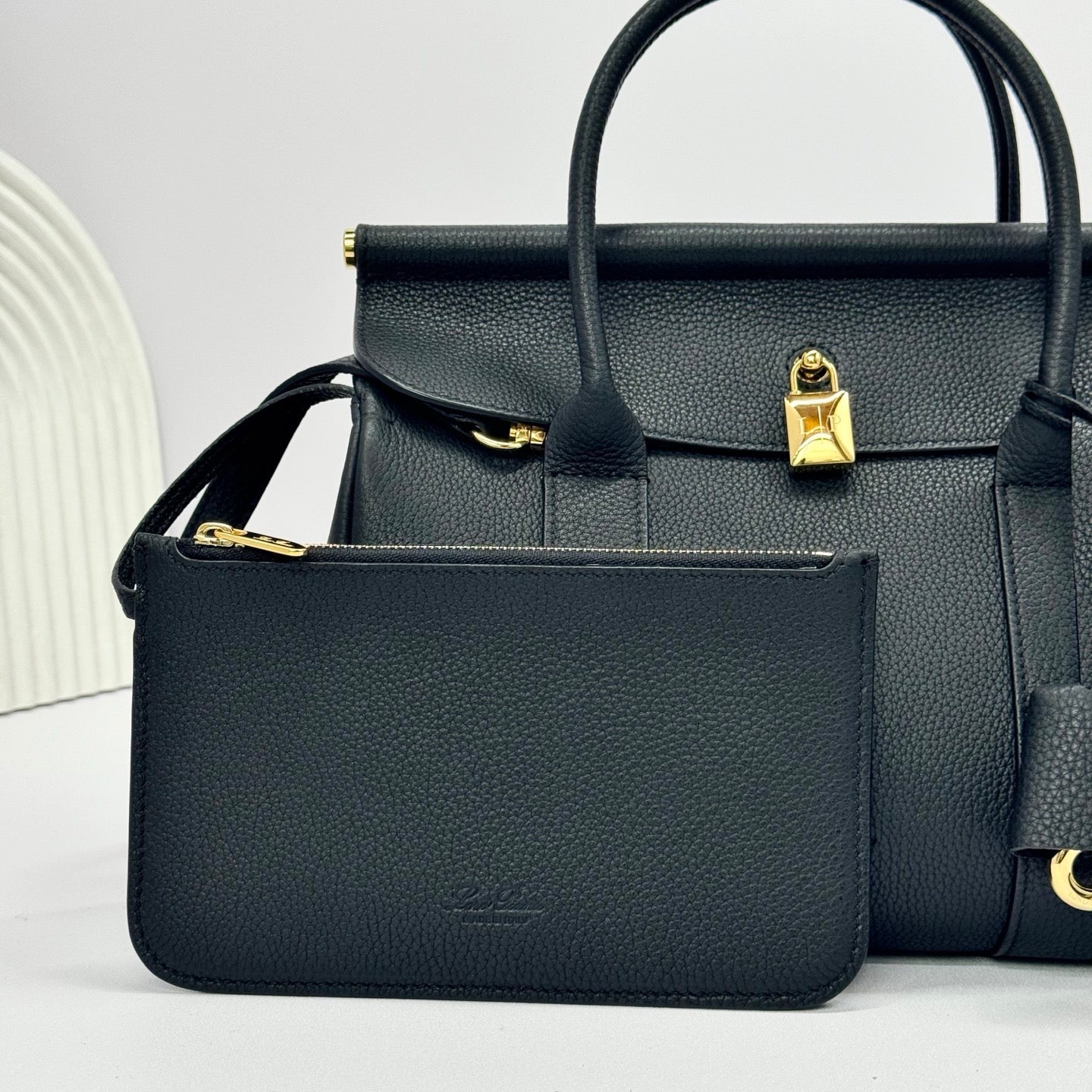 LP Loom L25  Black Lychee Pattern Calfskin 282182