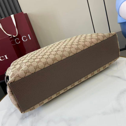 Gucci 25 Beatrix 40cm Handbag Beige mix Dark Brown Canvas Leather 292317