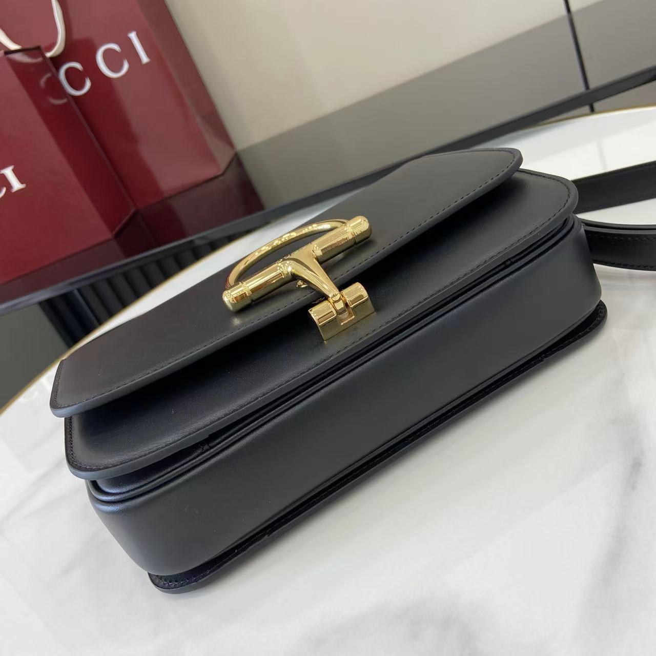 Gucci 25 Siena Bag 22.5cm  Black Gold Leather 292363