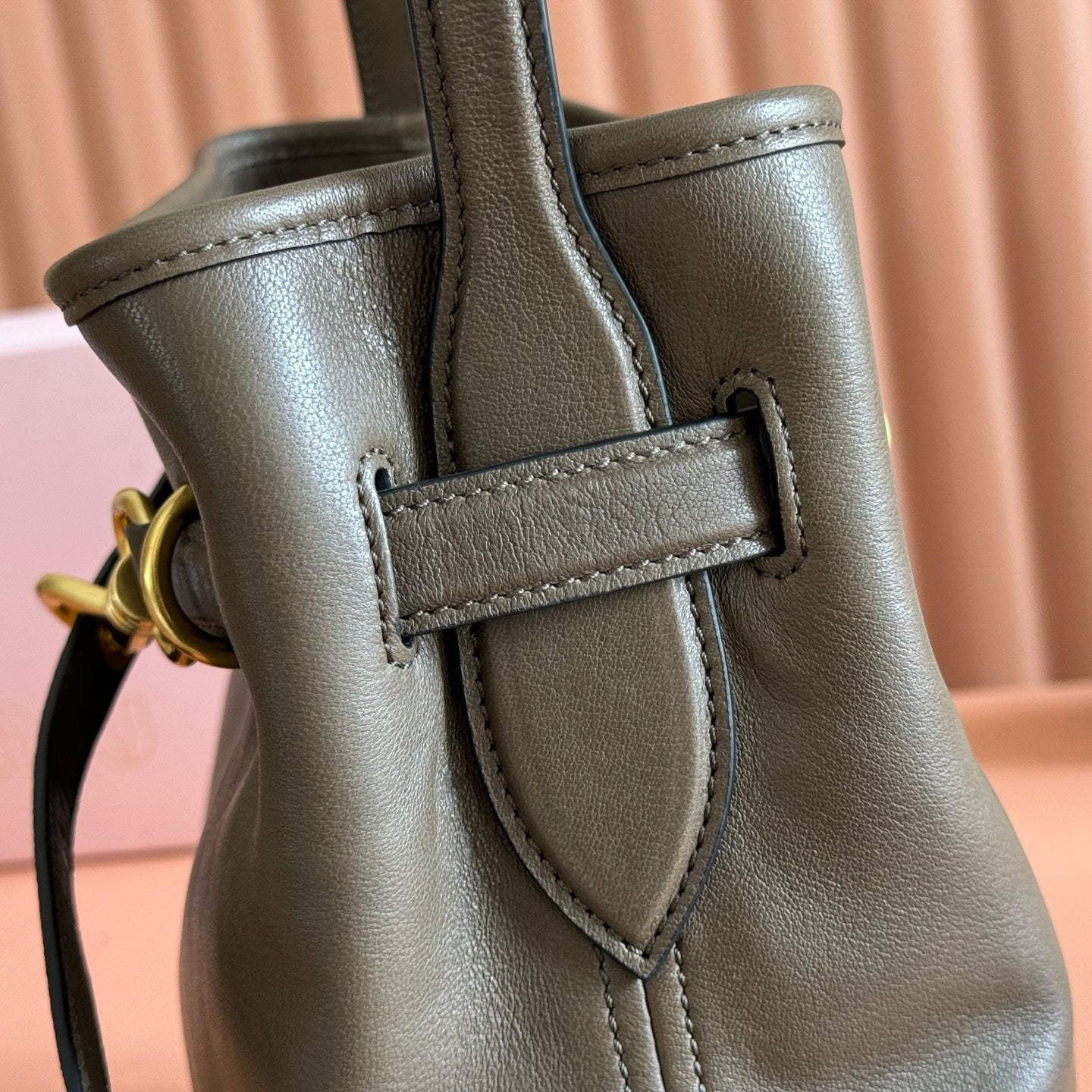 Miu 5BE101 Pouch Muted Brown Cowhide 285394