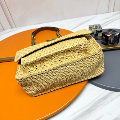YSL Niki Shoulder Bag 28cm Straw Color in Straw Weaving 285527