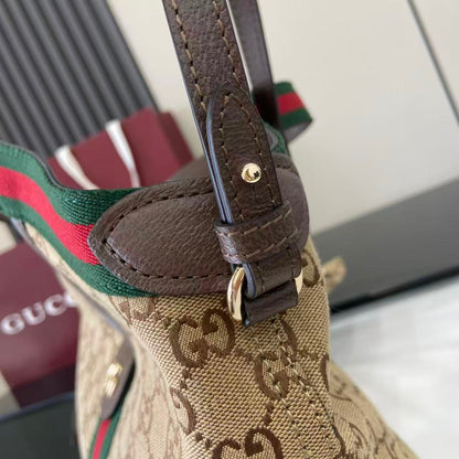 Gucci 25 Giglio 25cm Bag Beige Canvas Leather 292388