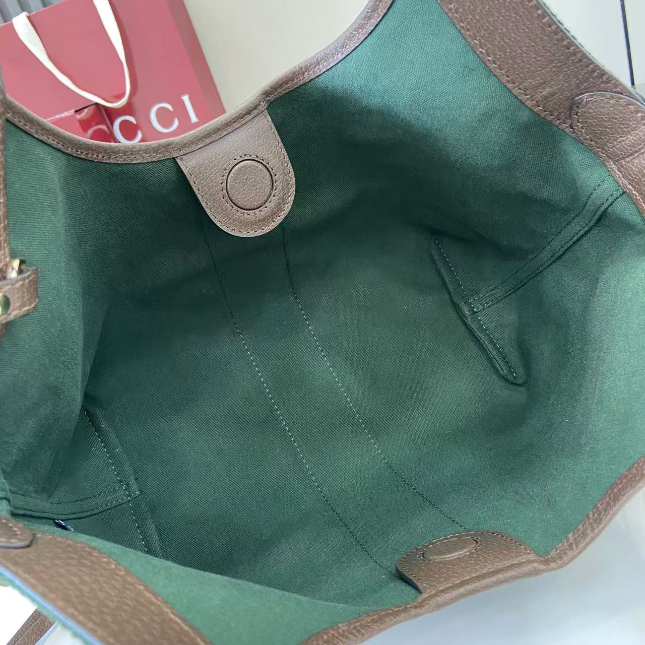 Gucci 25 Giglio 25cm Bag Beige Canvas Leather 292388