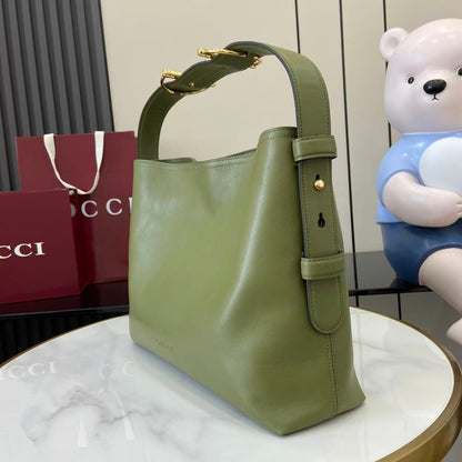 Gucci 25 Beatrix Handbag Green Smooth Cowhide 292565