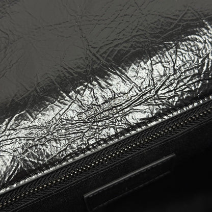 YSL Niki Shoulder Bag 28cm Black Elephant Leather 285506