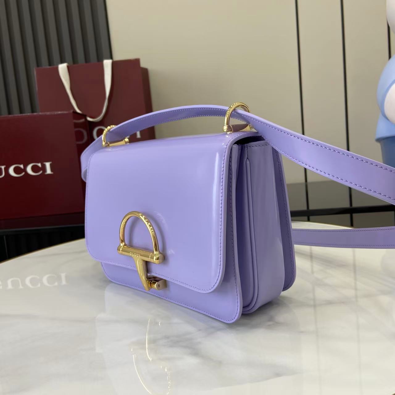 Gucci 25 Siena Bag 22.5cm  Light Purple Gold Leather 292571