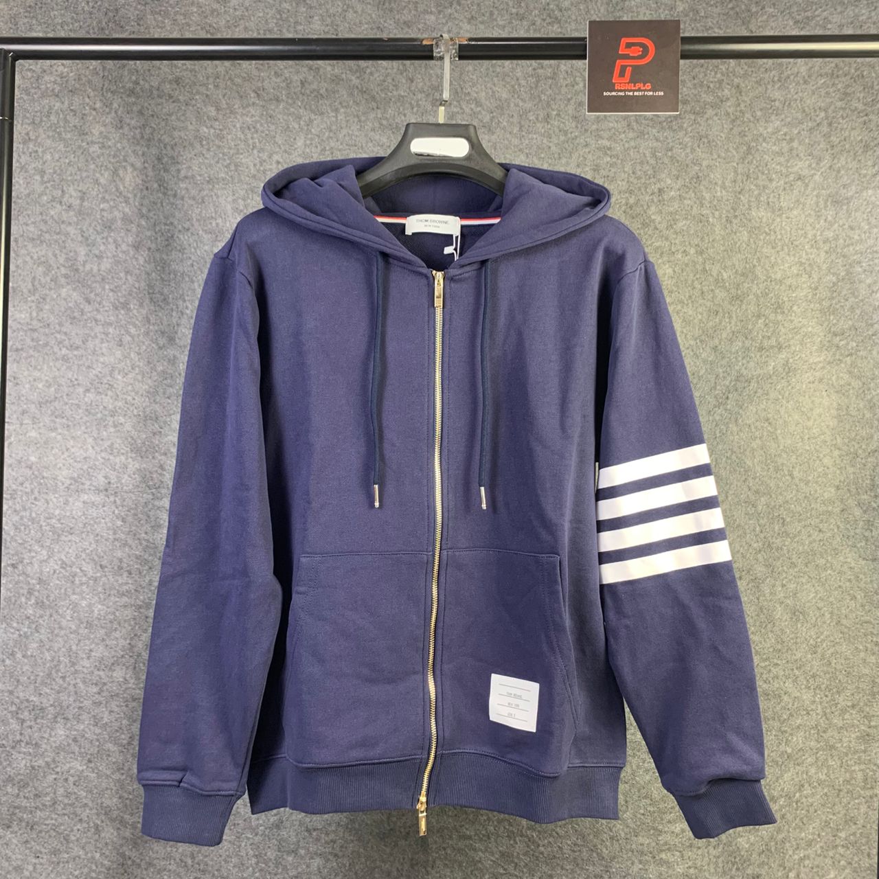 Thom Browne CLASSIC LOOPBACK 4-BAR FULL ZIP HOODIE