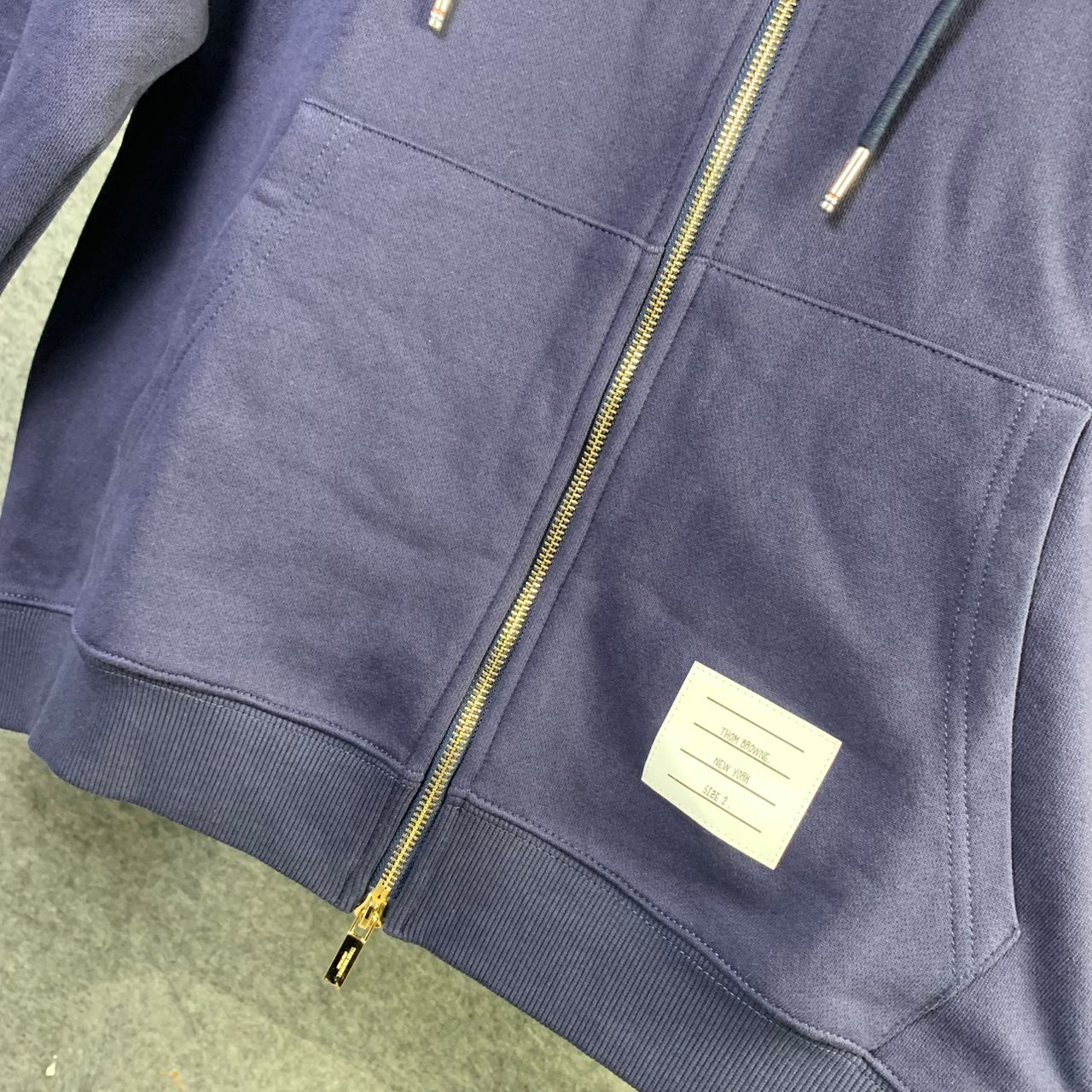 Thom Browne CLASSIC LOOPBACK 4-BAR FULL ZIP HOODIE