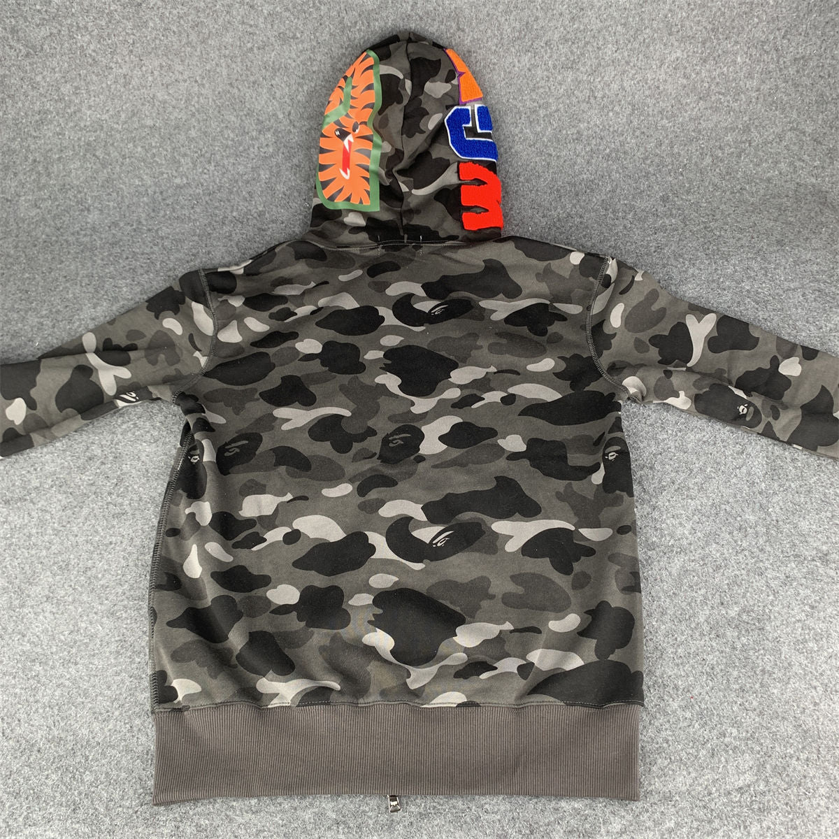 BAPE Grid Camo Shark Full Zip Hoodie 'Black'