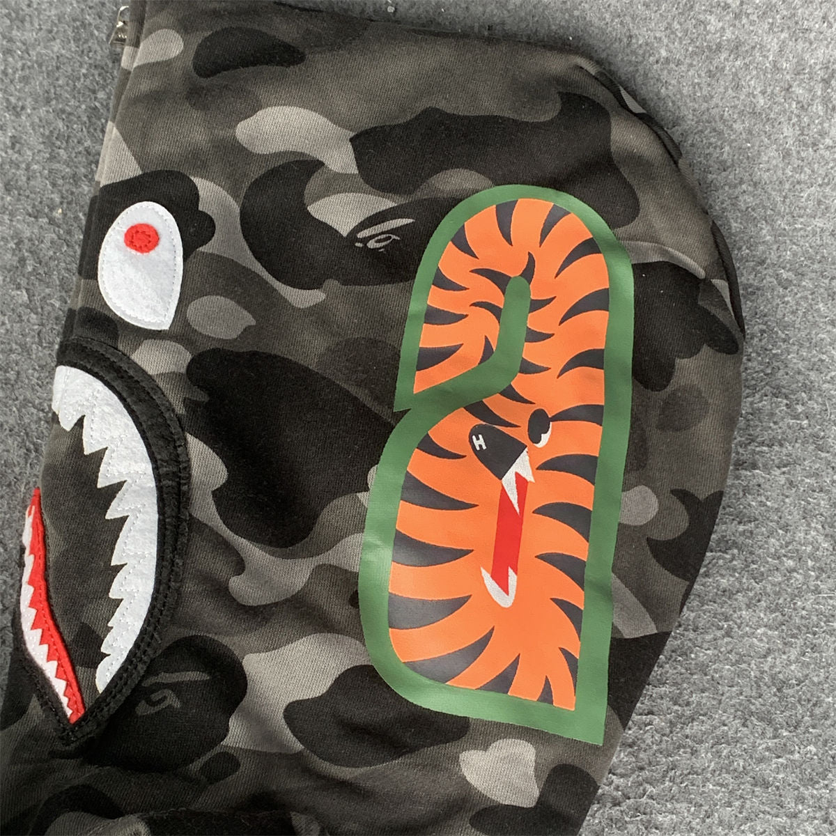 BAPE Grid Camo Shark Full Zip Hoodie 'Black'