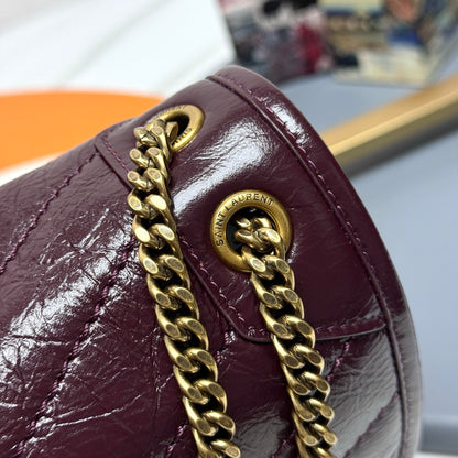 Niki Baby Shoulder Bag 22cm Burgundy Glossy Leather 285490