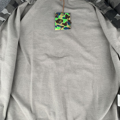 BAPE Grid Camo Shark Full Zip Hoodie 'Black'