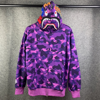 BAPE Color Camo Shark Full Zip Hoodie 'Purple'