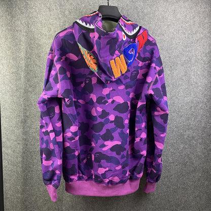 BAPE Color Camo Shark Full Zip Hoodie 'Purple'