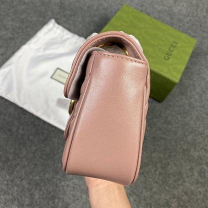 GG Marmont Matelasse Super Mini Bag 'Pink'