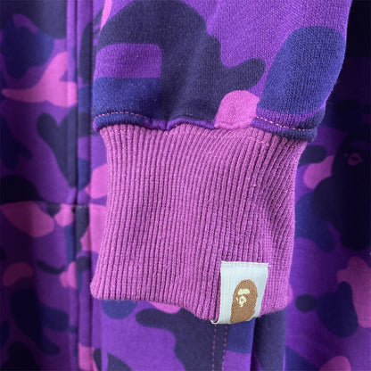 BAPE Color Camo Shark Full Zip Hoodie 'Purple'