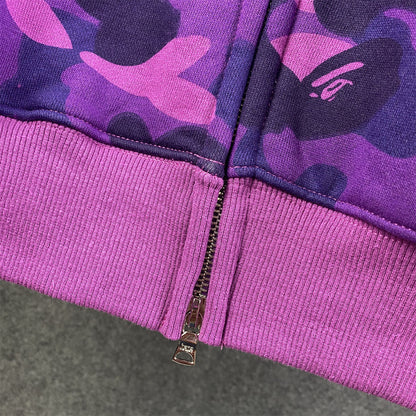 BAPE Color Camo Shark Full Zip Hoodie 'Purple'