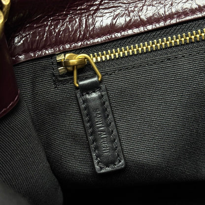 Niki Baby Shoulder Bag 28cm Burgundy Glossy Leather 285484
