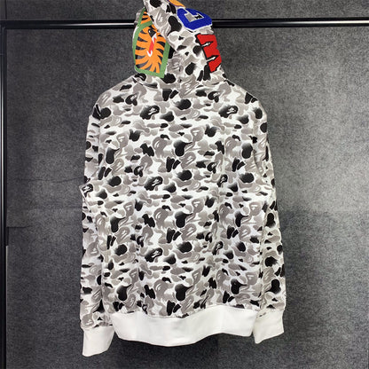 BAPE ABC Camo Double Shark Full Zip Hoodie 'Grey'