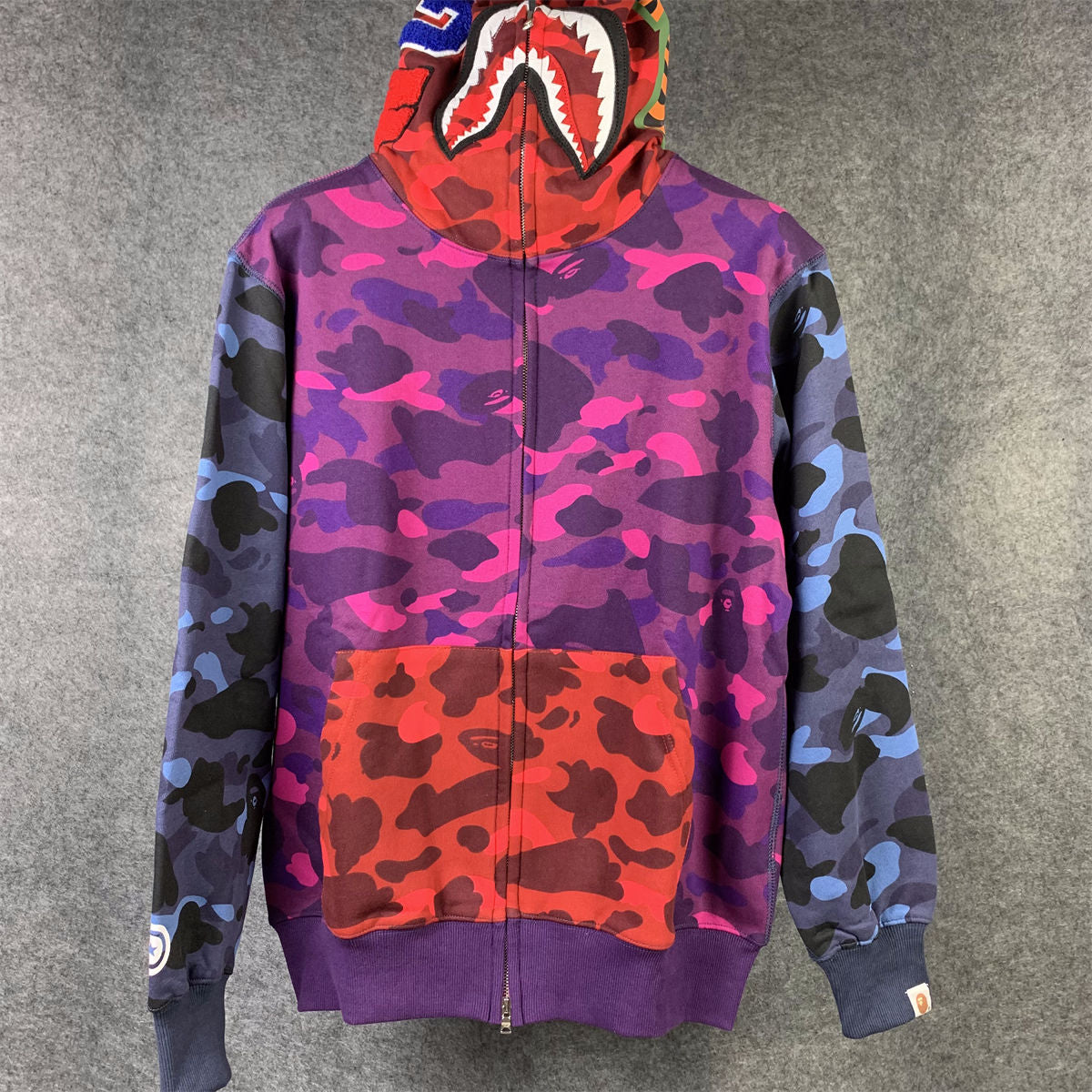 BAPE Color Camo Crazy Shark Full Zip Hoodie 'Multicolor'