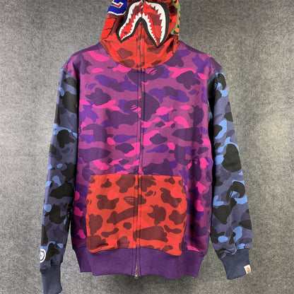 BAPE Color Camo Crazy Shark Full Zip Hoodie 'Multicolor'