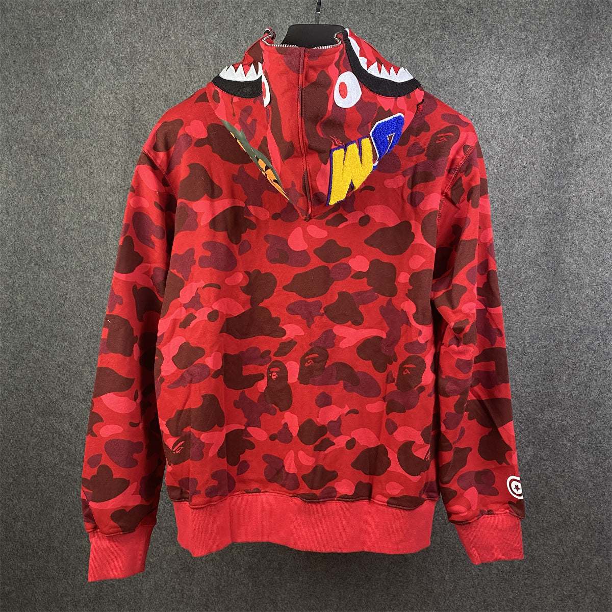 BAPE Color Camo Shark Full Zip Hoodie 'Red'