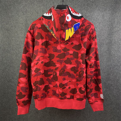 BAPE Color Camo Shark Full Zip Hoodie 'Red'