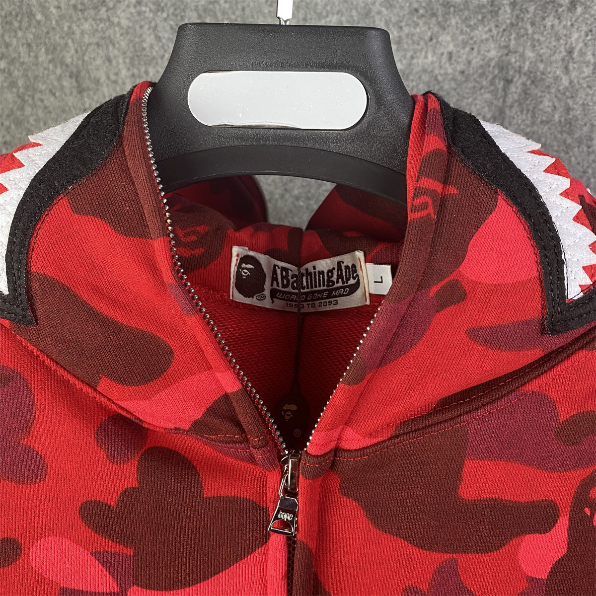 BAPE Color Camo Shark Full Zip Hoodie 'Red'