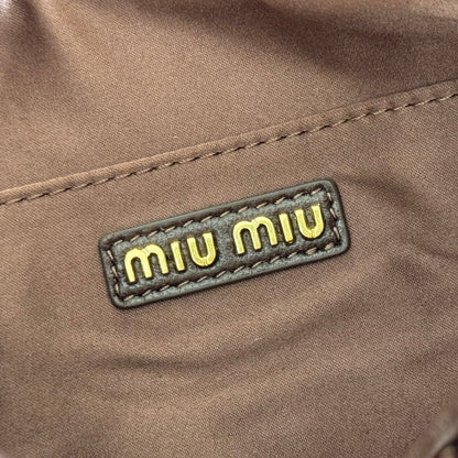 Miu Wander Matelassé Shoulder Bag 29cm Coffee Lambskin