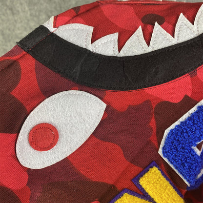 BAPE Color Camo Shark Full Zip Hoodie 'Red'