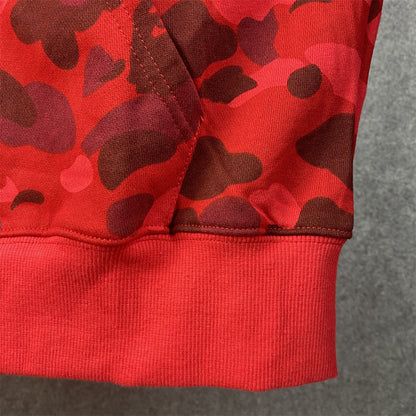 BAPE Color Camo Shark Full Zip Hoodie 'Red'