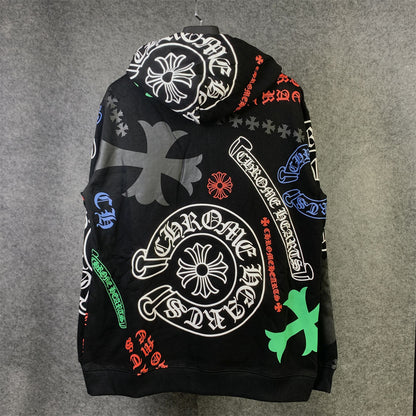 Chrome Hearts Stencil Hoodie 'Black/Multicolor'