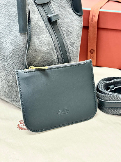 LP 2026 Bale Bucket Bag 21cm Blue-green Cowhide