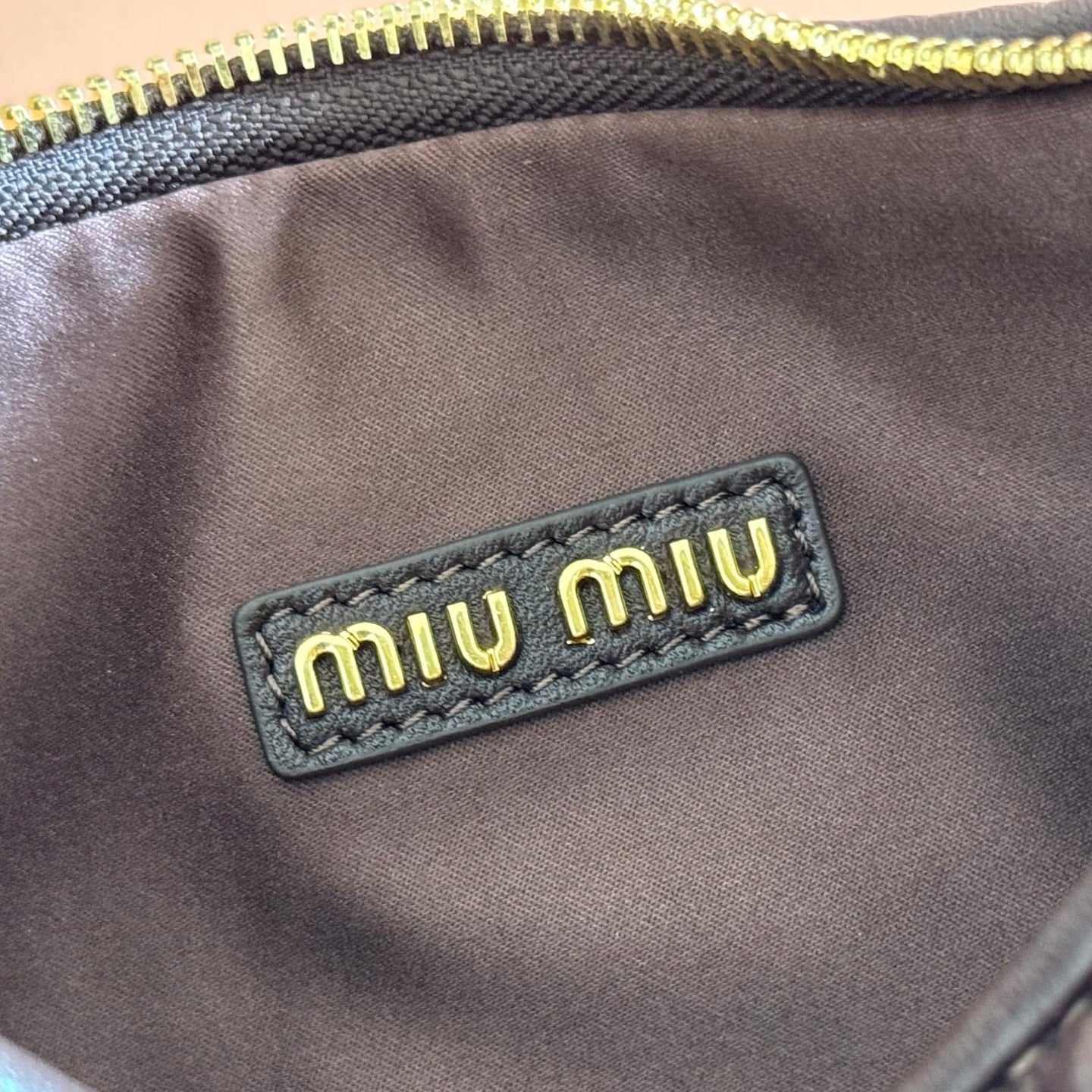 Miu Wander Matelassé Shoulder Bag 25cm Coffee Lambskin