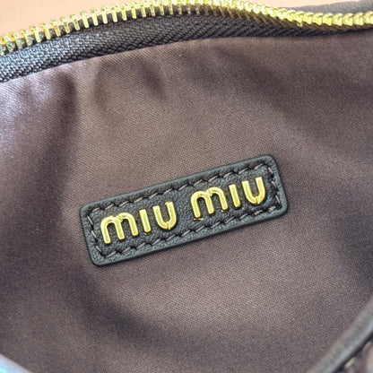 Miu Wander Matelassé Shoulder Bag 25cm Coffee Lambskin