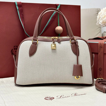 LP 2026 Needle Bag 31cm Natural/Caramel Sugar/Sun Gold Cotton Leather