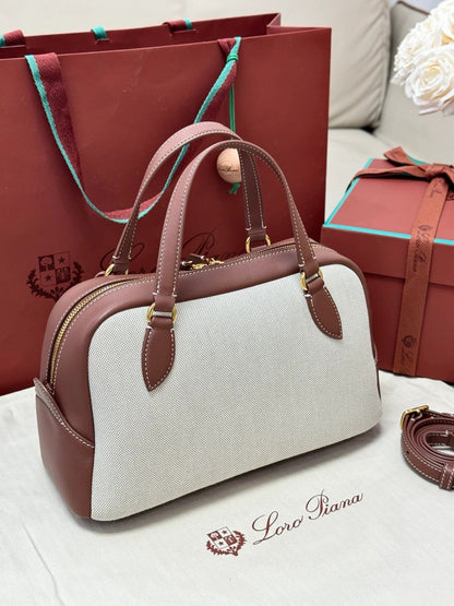 LP 2026 Needle Bag 31cm Natural/Caramel Sugar/Sun Gold Cotton Leather