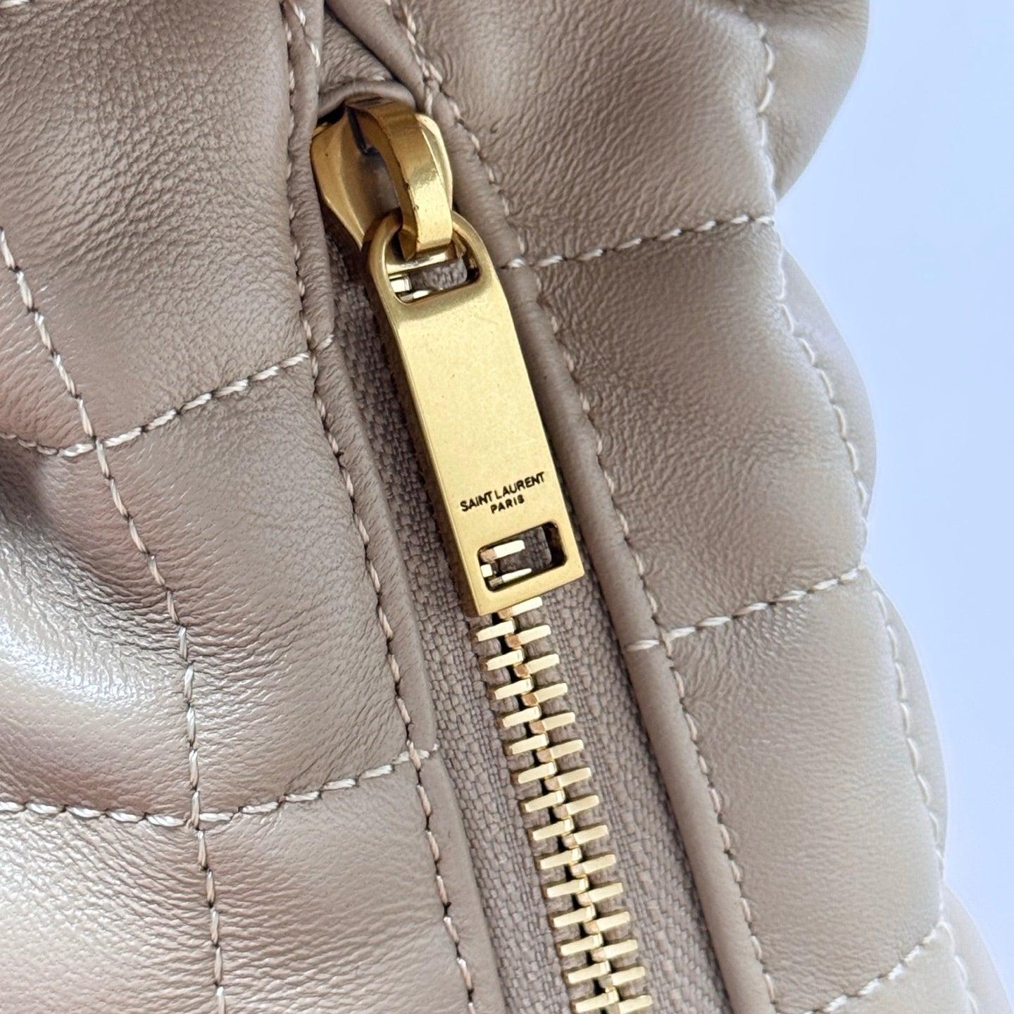 YSL Icarino Large Shoulder Bag Beige Quited Leather 286004