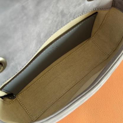 GG Marmont Medium Shoulder Bag Dusty Blue Suede 272094