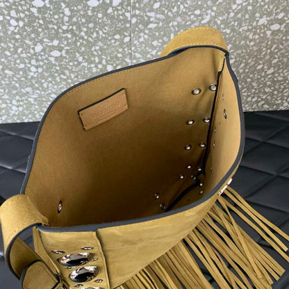 VT Nellcôte Shoulder Bag With Fringes Brown Suede