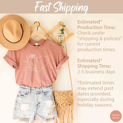 Cat Shirt for Women, Cat Lover T-Shirt for Cat Mom Gift, Cat Lover Gift for Her, Cat Gift for Cat Mom Tshirt Cute Floral Cat Gift for Women