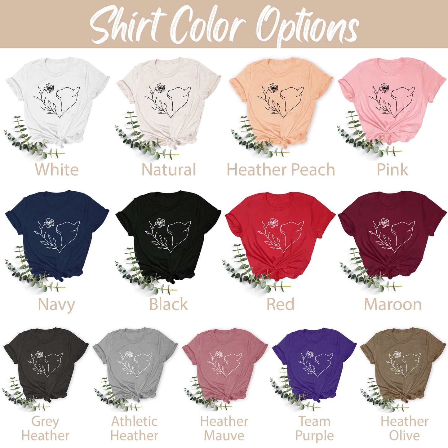 Cat Shirt for Women, Cat Lover T-Shirt for Cat Mom Gift, Cat Lover Gift for Her, Cat Gift for Cat Mom Tshirt Cute Floral Cat Gift for Women