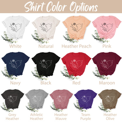 Cat Shirt for Women, Cat Lover T-Shirt for Cat Mom Gift, Cat Lover Gift for Her, Cat Gift for Cat Mom Tshirt Cute Floral Cat Gift for Women