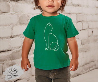 Cat Line Art Shirt: Abstract Silhouette, Cat Lover Gift