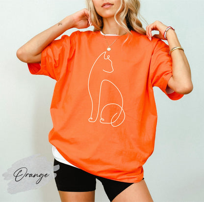 Cat Line Art Shirt: Abstract Silhouette, Cat Lover Gift