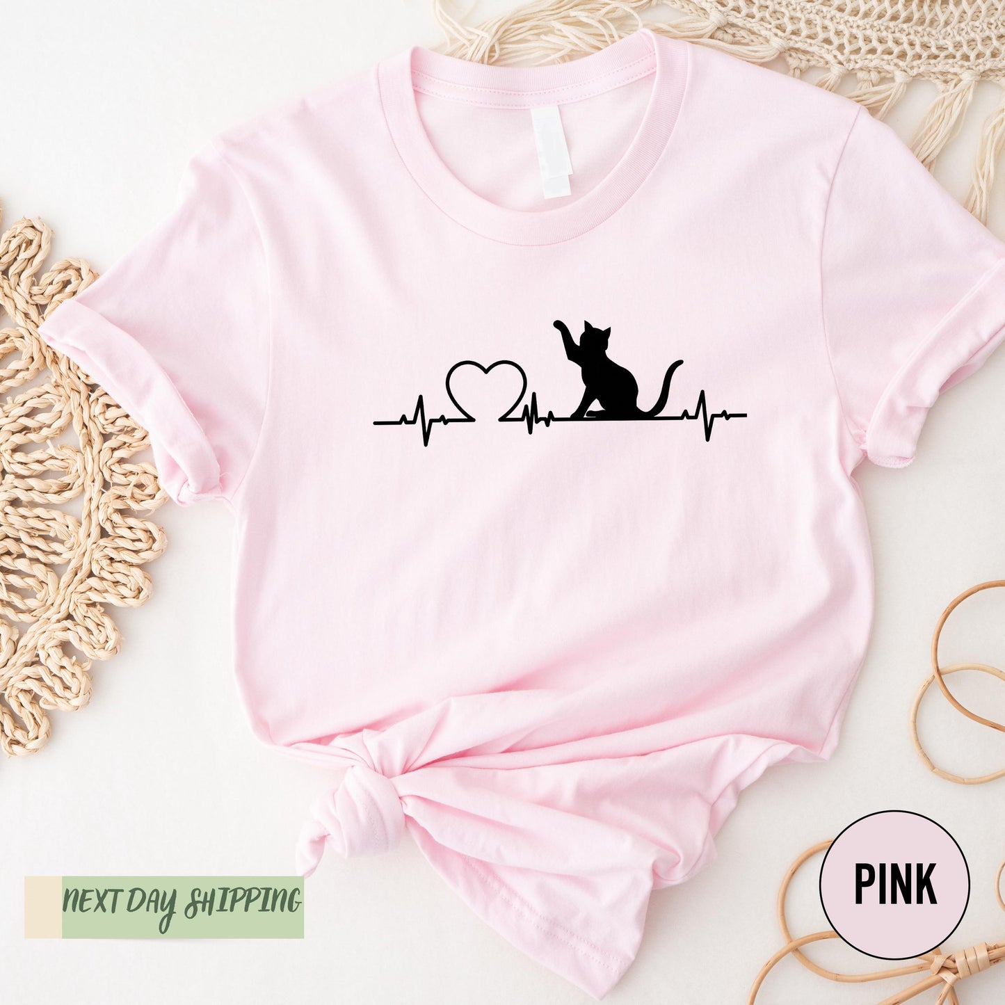 Cute Cat Shirt, Cat Heartbeat Shirt, Cat Lover Shirt, Cute Kitty Tee, Kitten T-shirt, Funny Cat Shirt, Funny Sarcastic Shirt, Women Shirt