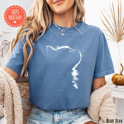 Cat Shirt - Cat Silhouette Tshirt - Cat Mom Tee - Gift For Cat Owner - Cat Lover Shirt - Cat Dad - Minimalist Cat Shirt - Cat Parents Gift
