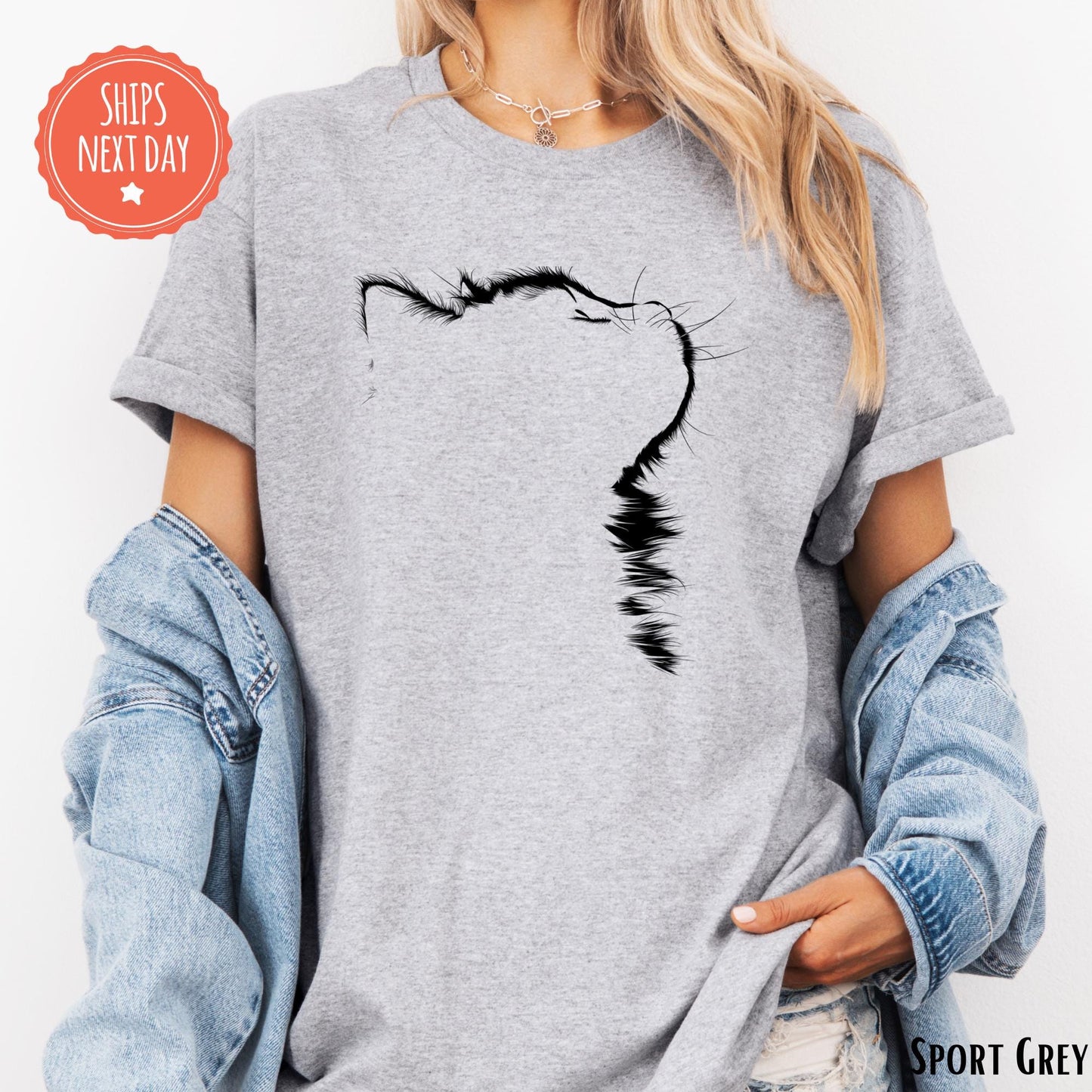 Cat Shirt - Cat Silhouette Tshirt - Cat Mom Tee - Gift For Cat Owner - Cat Lover Shirt - Cat Dad - Minimalist Cat Shirt - Cat Parents Gift