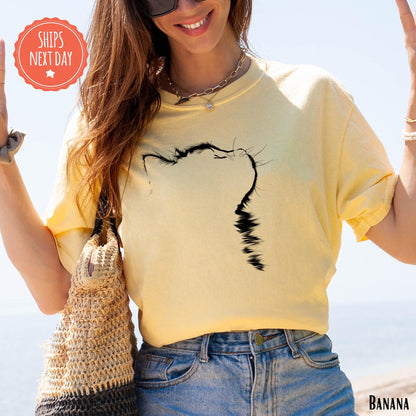 Cat Shirt - Cat Silhouette Tshirt - Cat Mom Tee - Gift For Cat Owner - Cat Lover Shirt - Cat Dad - Minimalist Cat Shirt - Cat Parents Gift